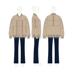 Womens Oversized Jacket Flat Sketch flat sketch, croqui sketch