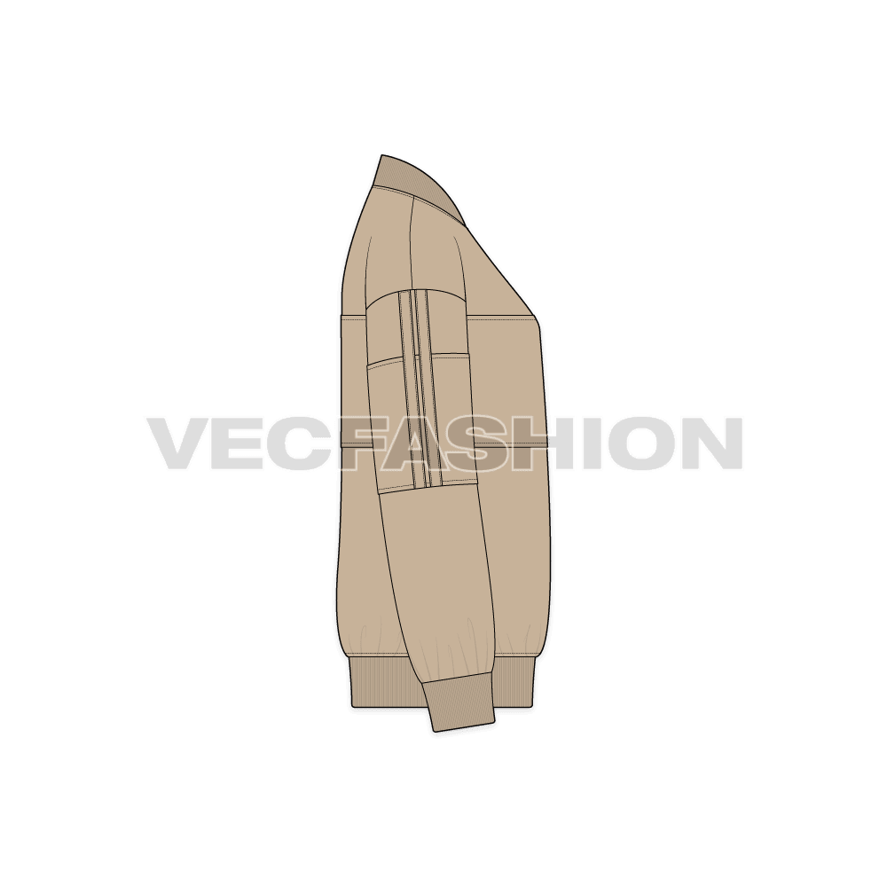 Womens Oversized Jacket Flat Sketch flat sketch, side view