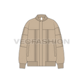Womens Oversized Jacket Flat Sketch flat sketch, front view