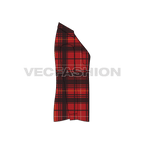 Womens oversized plaid winter shirt flat sketch, side view