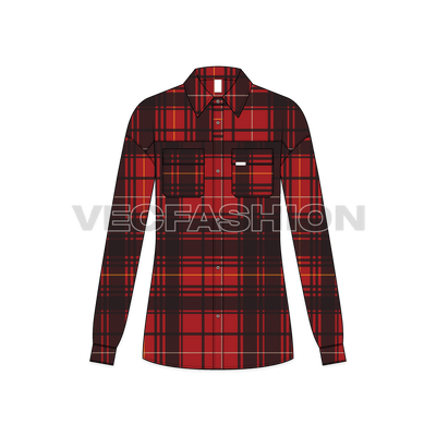Women's Oversized Plaid Winter Shirt