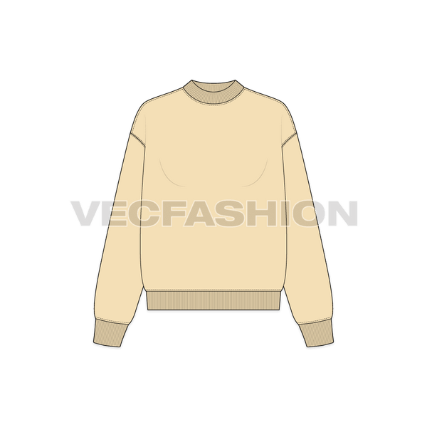Women Oversized Hoodie Sweatsuit Apparel Template - VecFashion