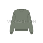 Womens oversized sweatshirt, v-insert flat sketch, back view