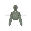 Womens panelled drop shoulder hoodie flat sketch, front view
