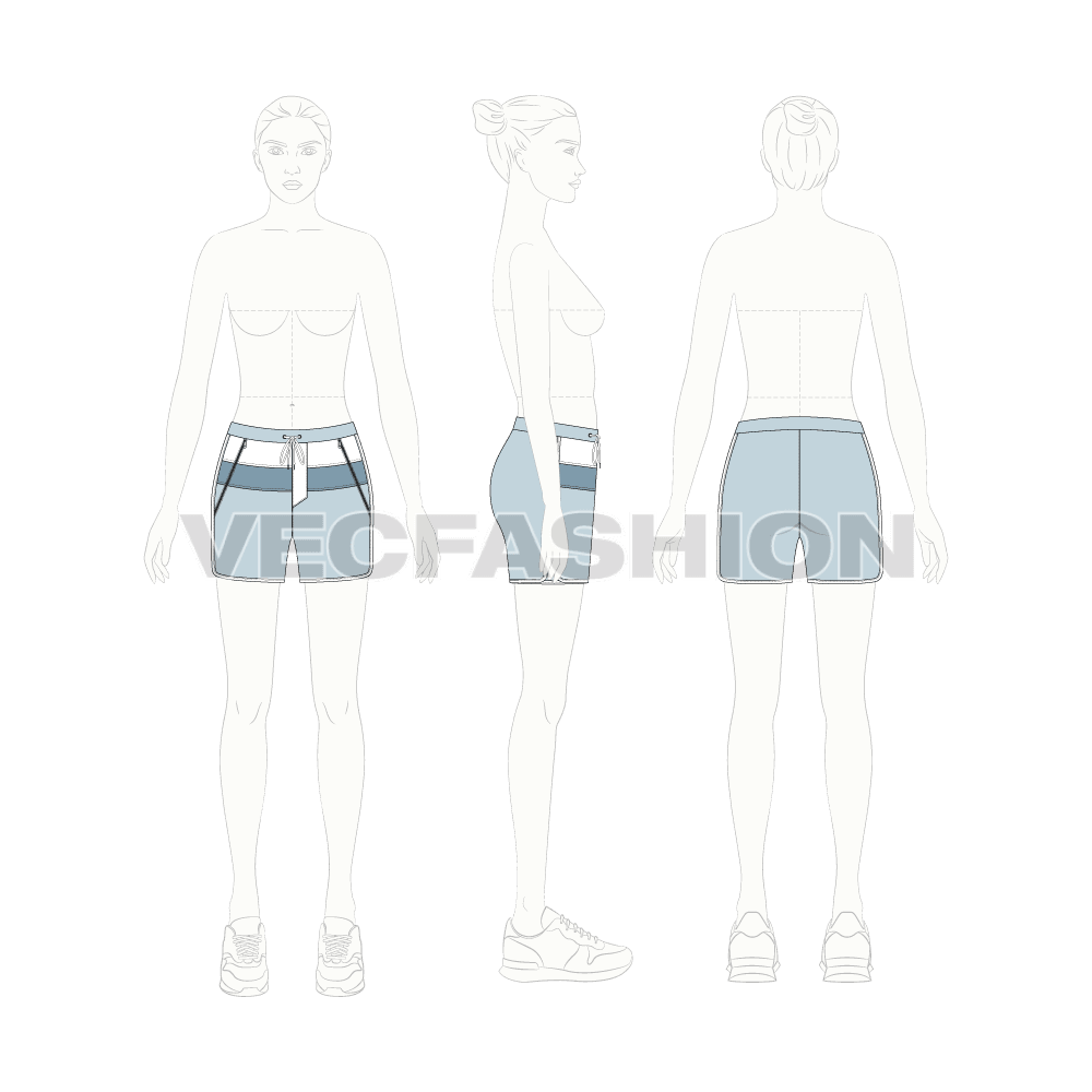 Womens Panelled Sport Shorts