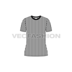Womens pin stripe tee flat sketch, front view