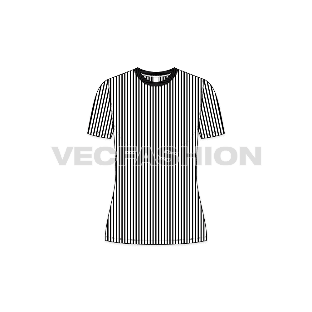 A vector template for Women's Pin Stripe Tee