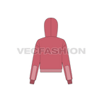 Women's Polar Fleece Jacket flat sketch, back view
