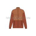 Women's Polar Fleece Jacket flat sketch, front view