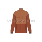 Women's Polar Fleece Jacket flat sketch, front view