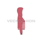 Women's Polar Fleece Jacket flat sketch, side view