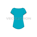 Womens pre workout tee flat sketch, back view