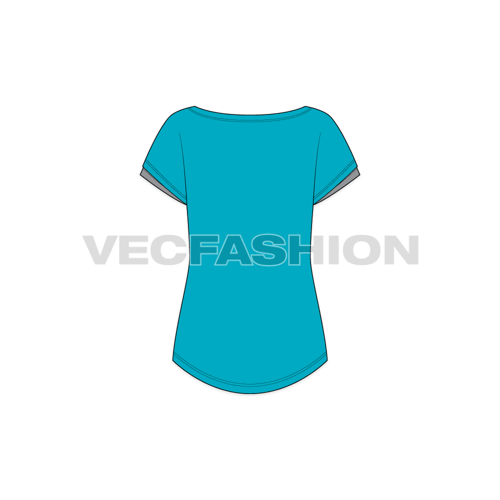 A vector templates for Women's Pre Workout Tee in two color ways. It is designed for you to wear once on the way to Gym. It is also fit for running or training sessions because of its styling and dual layers.