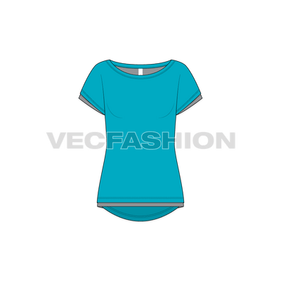 A vector templates for Women's Pre Workout Tee in two color ways. It is designed for you to wear once on the way to Gym. It is also fit for running or training sessions because of its styling and dual layers.