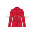 Women's Puffer Coat flat sketch, front view