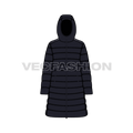 Women's Puffer Coat flat sketch, front view