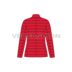 Women's Puffer Coat flat sketch, back view