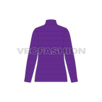 Womens puffer jacket flat sketch, back view