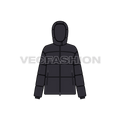 Women's Puffer Jacket flat sketch, front view