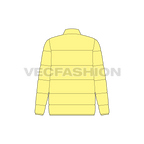 Women's Puffer Mock Neck flat sketch, back view