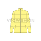 Women's Puffer Mock Neck flat sketch, front view