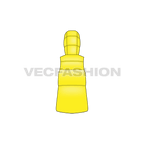 Womens puffer vest coat, yellow flat sketch, back view