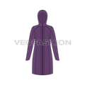 Women's Quilted Climbing Jacket flat sketch, front view