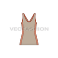 Womens racerback style tank top flat sketch, front view