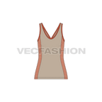 Womens racerback style tank top flat sketch, front view