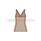Womens racerback style tank top flat sketch, back view