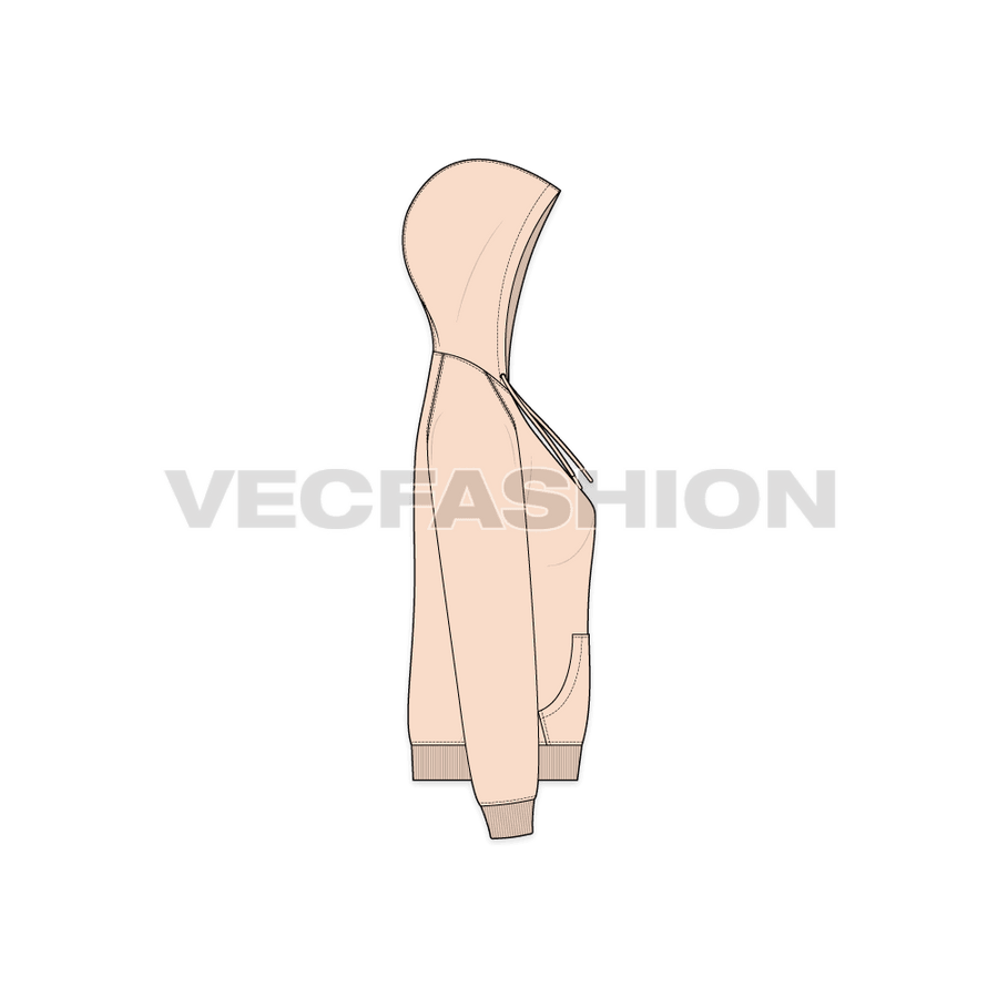 Slit Pocketed Raglan Sleeve Hoodie