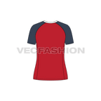 Womens rashguard t-shirt flat sketch, back view