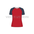 Womens rashguard t-shirt flat sketch, front view