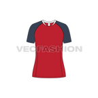 Womens rashguard t-shirt flat sketch, front view