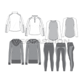 A very strong and fresh Fashion Set,  it has the latest style apparels for Women Running Clothing Set. All templates are with Front and Back view and easy to edit.