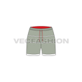 Womens running shorts flat sketch, front view