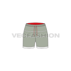 Womens running shorts flat sketch, front view