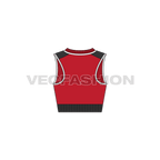 Womens running sport top flat sketch, back view
