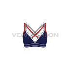 Womens running sports bra flat sketch, front view