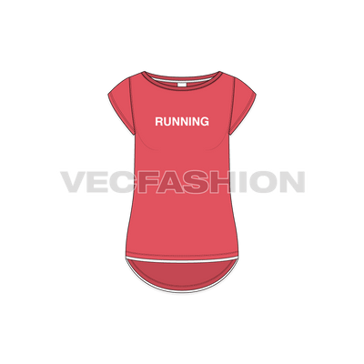 Women's Running T-shirt vector apparel template