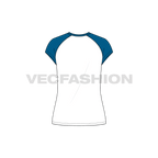 Womens sailing t-shirt flat sketch, back view