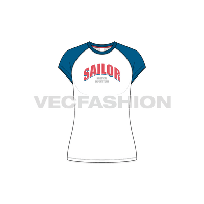 Nautical Inspired Sailing T-shirt vector fashion template