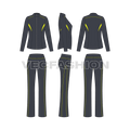 Women's Set of Running Jacket and Pants vector flat sketch
