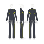 Women's Set of Running Jacket and Pants vector flat sketch on women croqui 