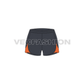 Womens shell sport shorts flat sketch, front view