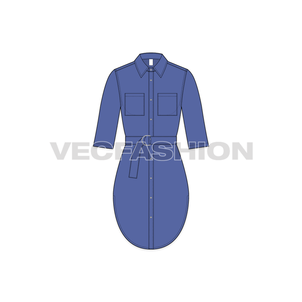 Classic Silk Shirt Dress with Handbound Pleated Sleeves  Bodice Studio  International