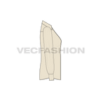 Womens shirt with gathered sleeves flat sketch, side view