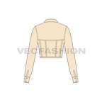 Womens shirt with under layer corset flat sketch, back view