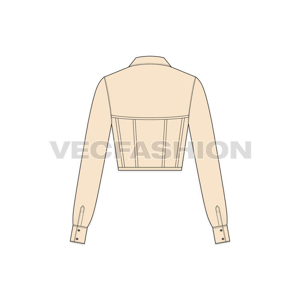 A vector illustrator template for Women's Shirt with Under Layer Corset. It is a cropped body cut with set-in corset structure inside.