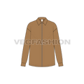 Womens shirt with zip front flat sketch, front view